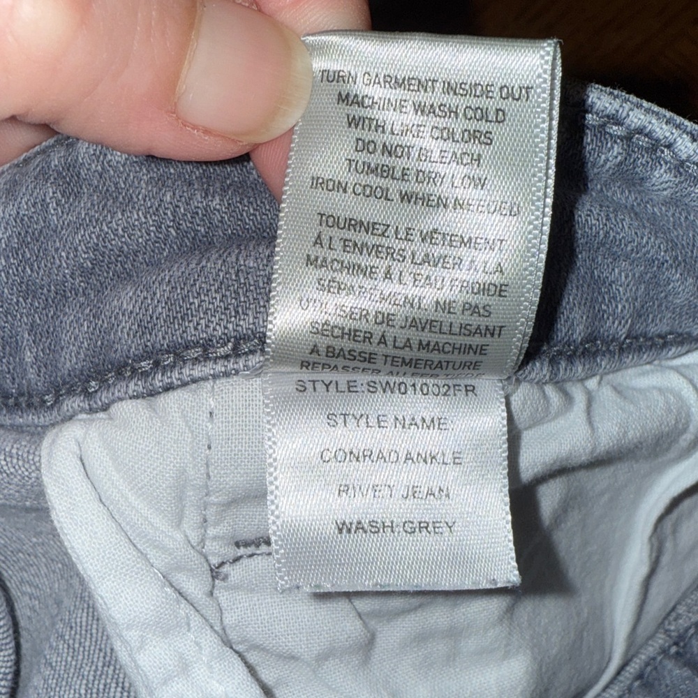High Rise Conrad Ankle Gray Jeans Women’s Size 31x37 - Picture 9 of 10